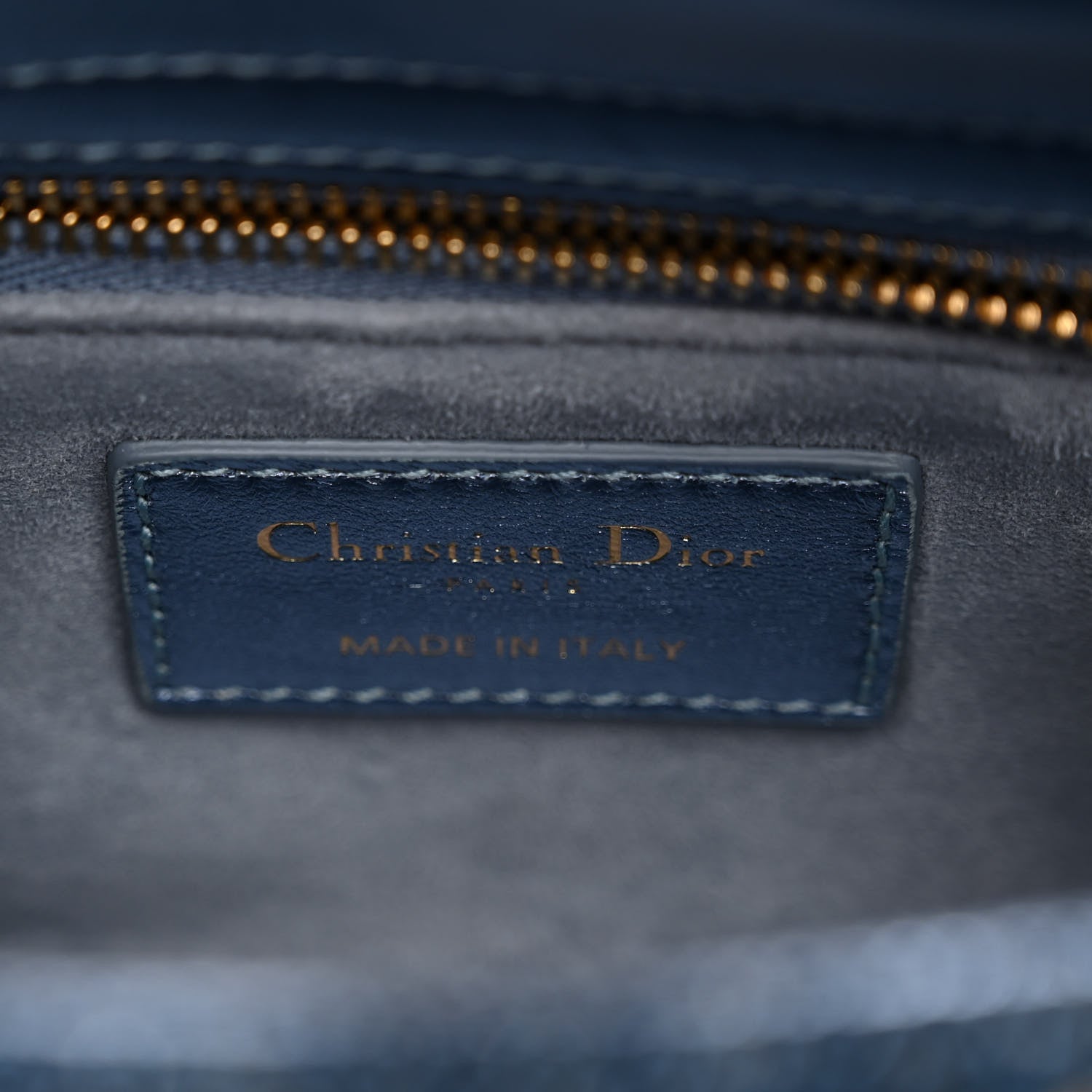 Christian Dior Metallic Calfskin Satin Celestial Bead Embroidery Cannage Mini Lady Dior Blue 6 of 11