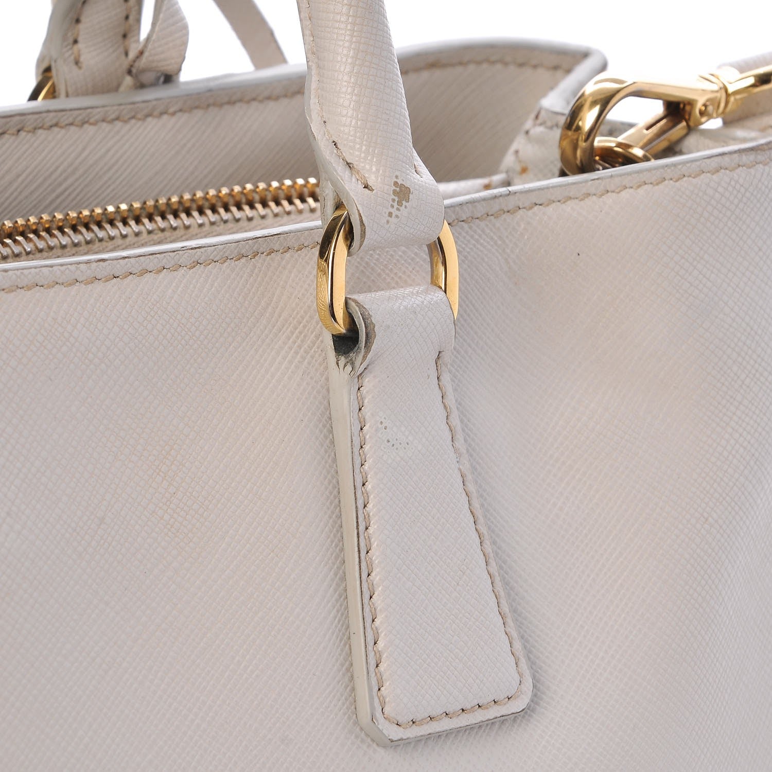 Prada Saffiano Lux Medium Tote Talco 15 of 19