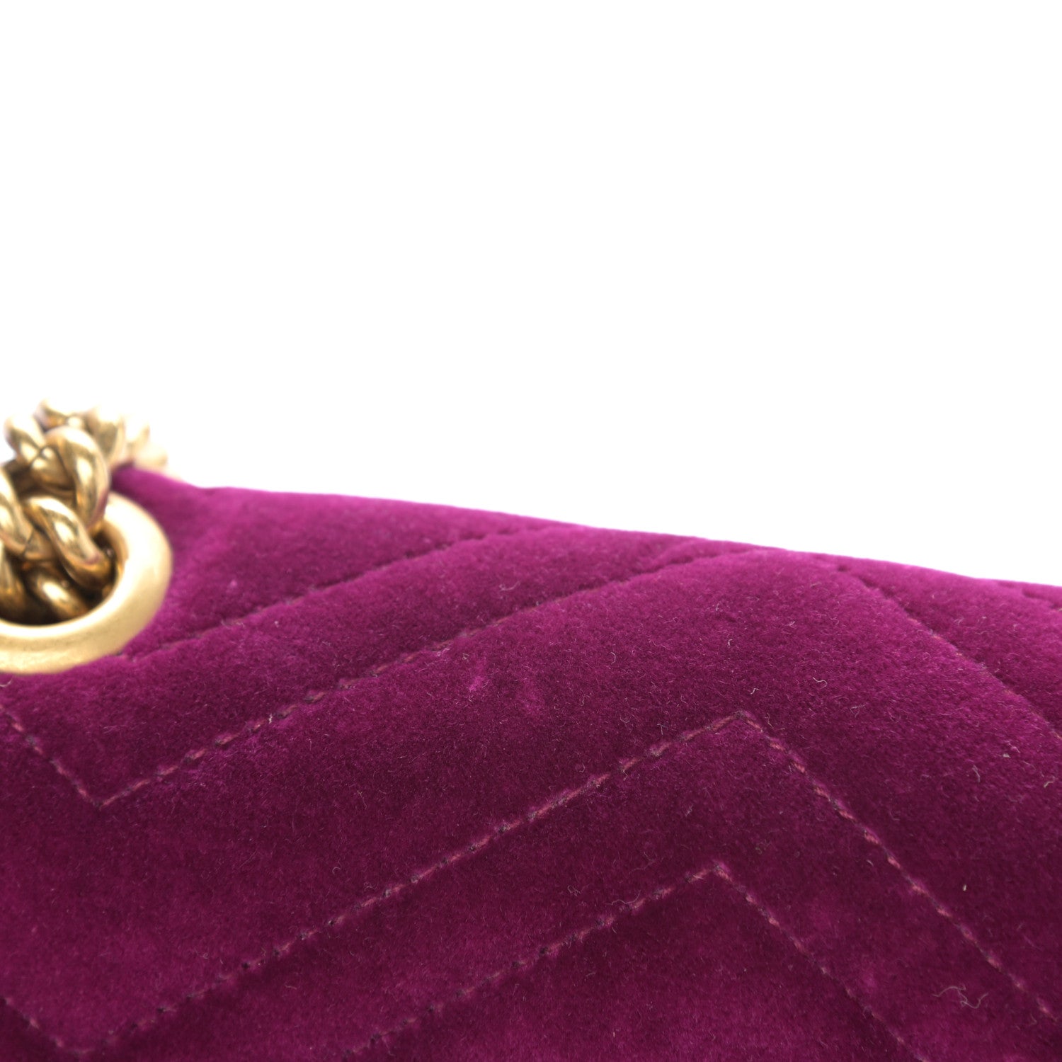 Gucci Velvet Matelasse Mini GG Marmont Shoulder Bag Fuchsia Violet Cyclamen 11 of 14