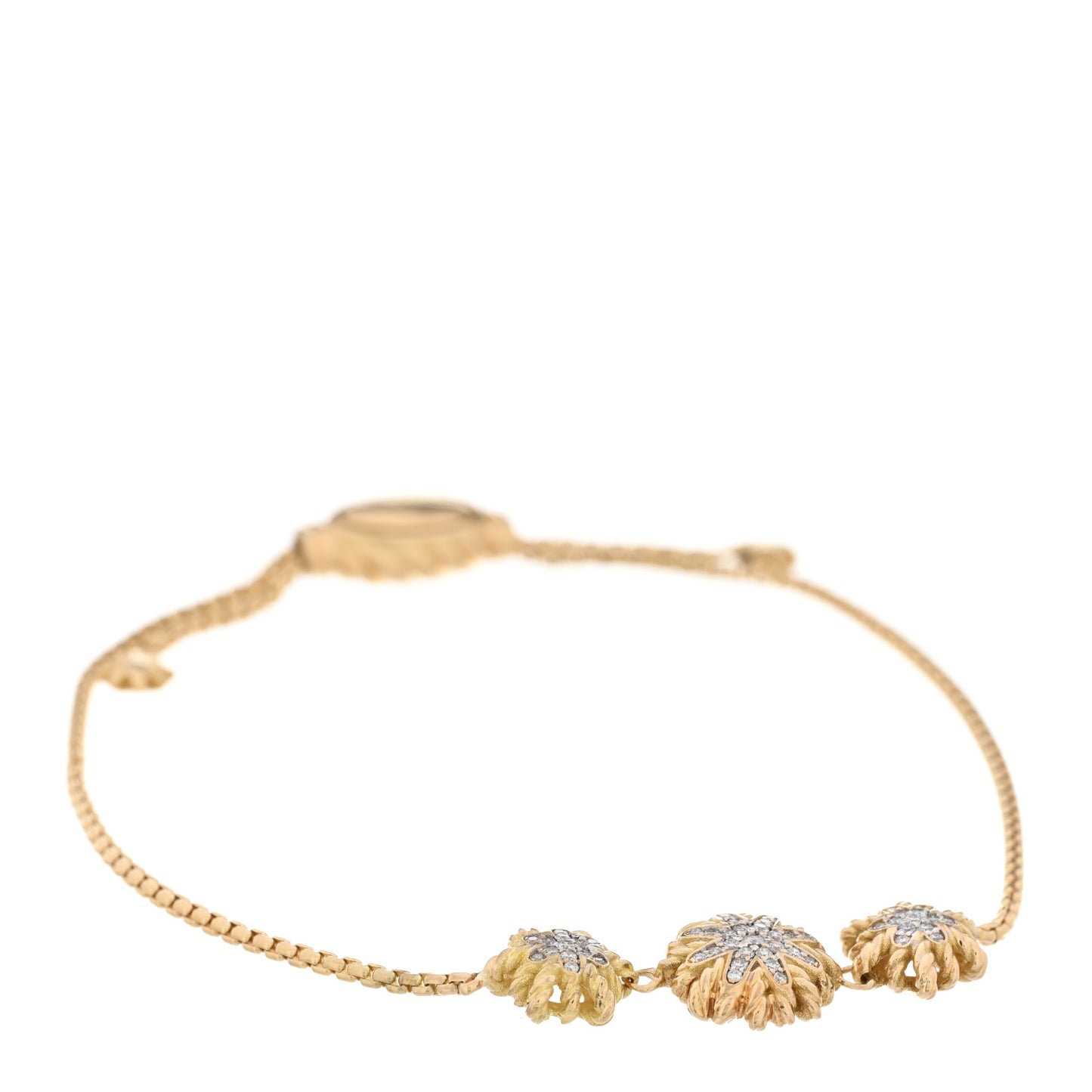 DAVID YURMAN 18K Yellow Gold Diamond Starburst Three Station Bracelet