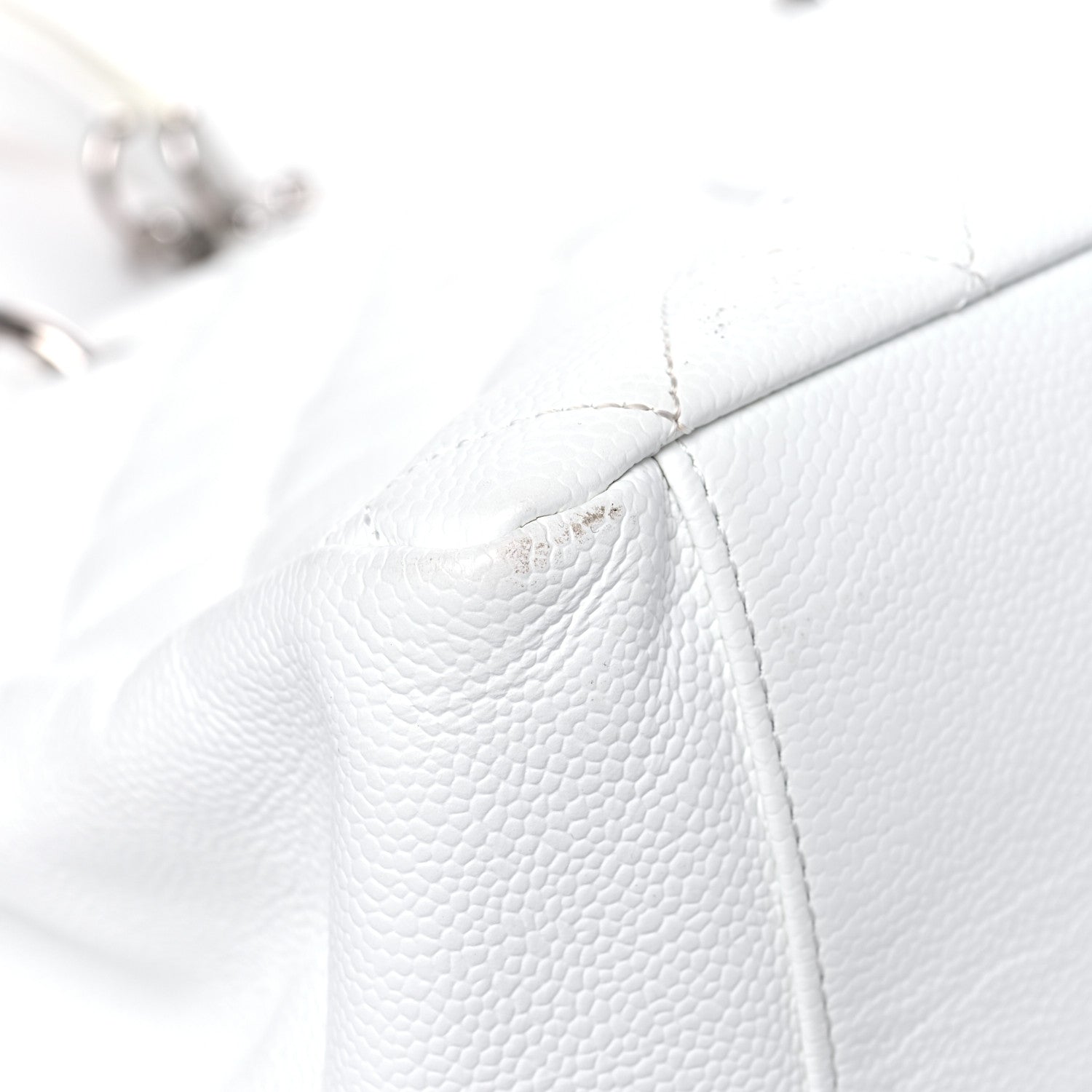 Chanel Caviar Quilted Grand Shopping Tote GST White 9 of 15