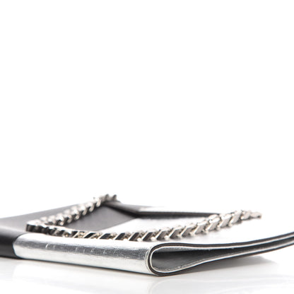 Fendi Metallic Saffiano Bi-Color Grande Clutch Black Argento 7 of 9