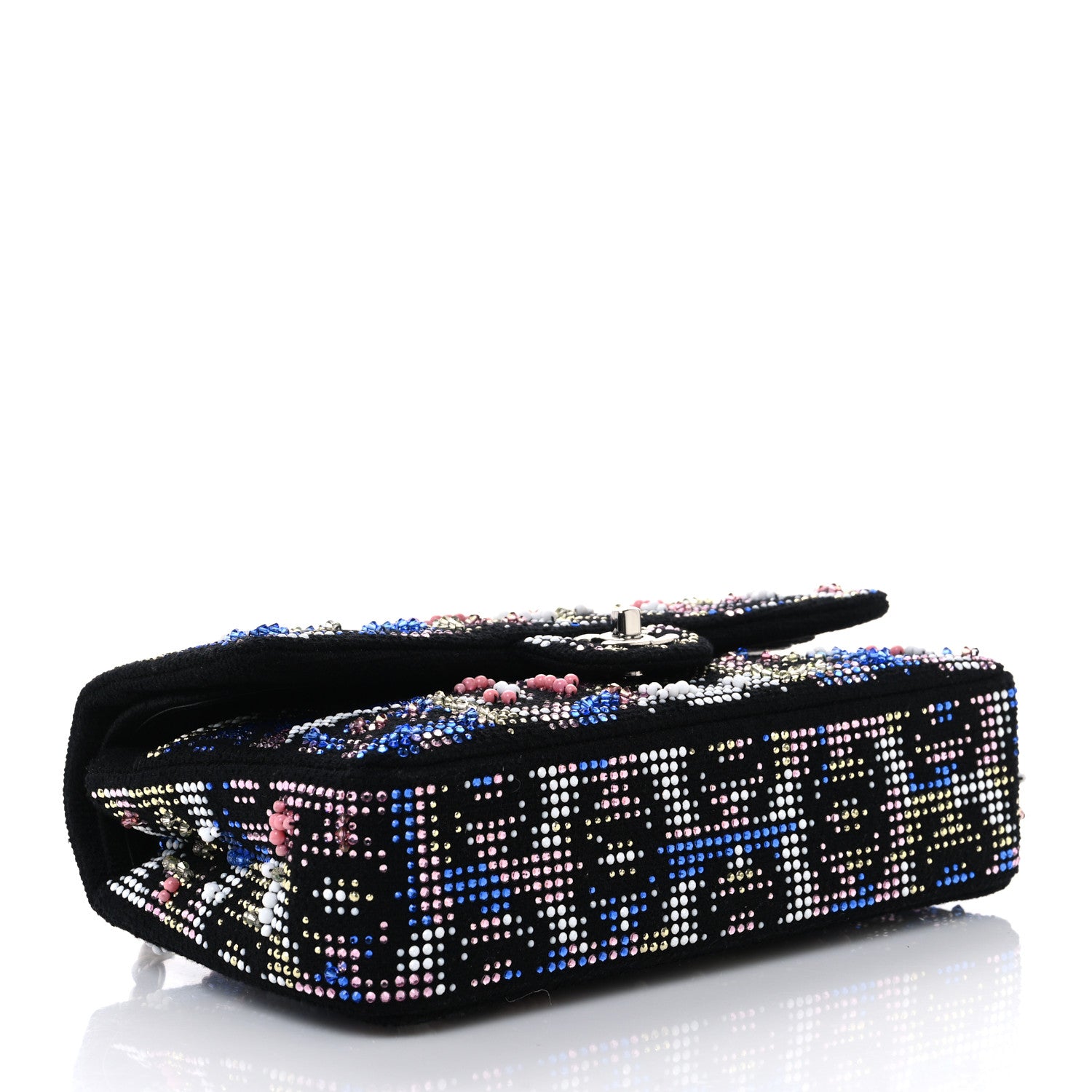 Chanel Crystal Tweed CC Medium Double Flap Black 4 of 10