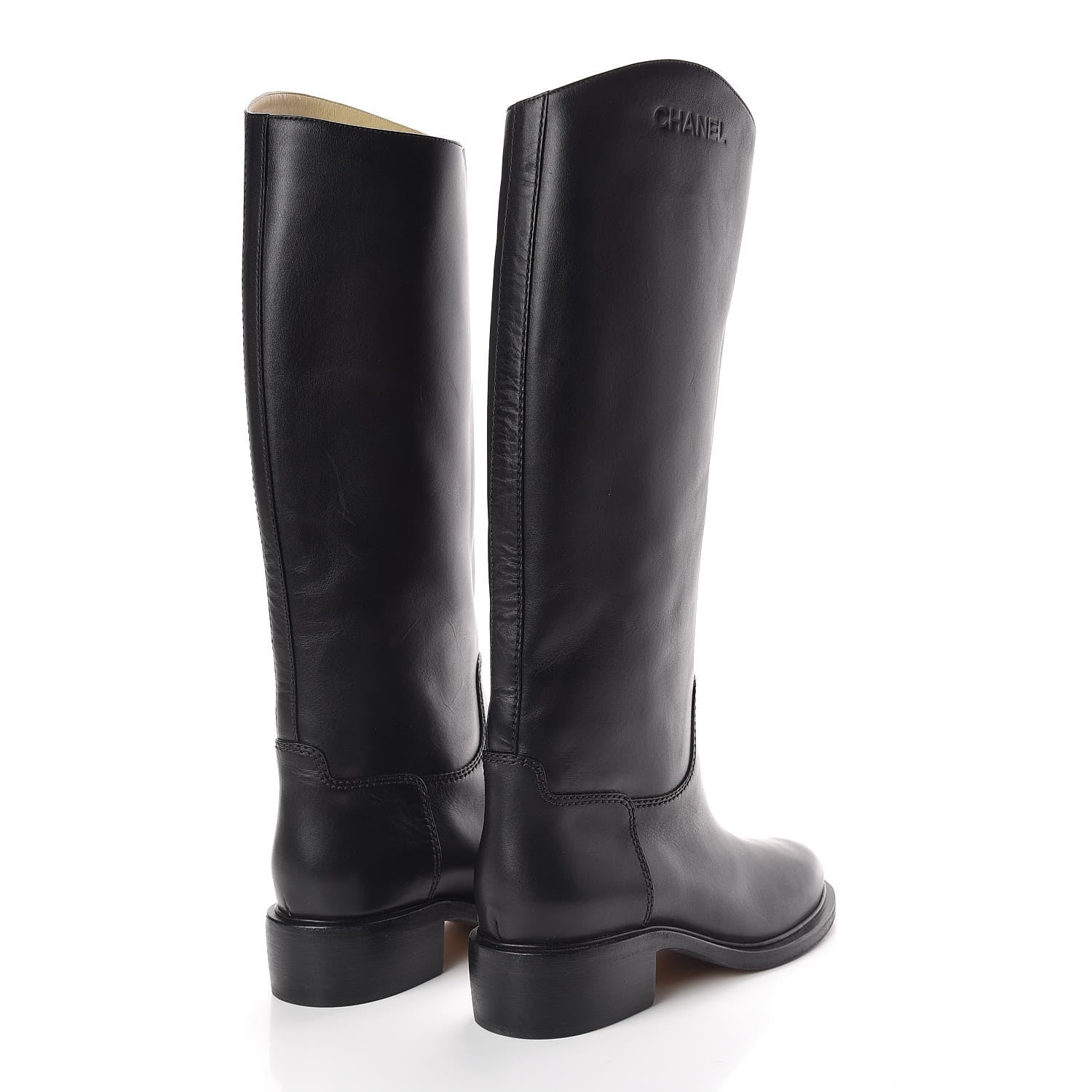 Chanel Calfskin Knee High Boots 41 Black 4 of 7