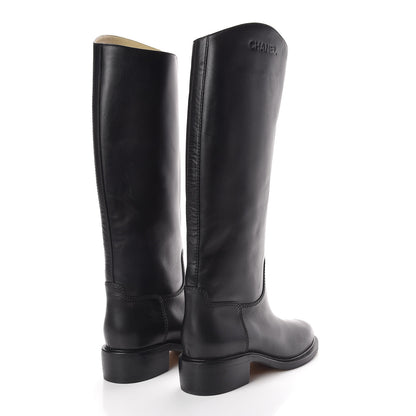 Chanel Calfskin Knee High Boots 41 Black 4 of 7