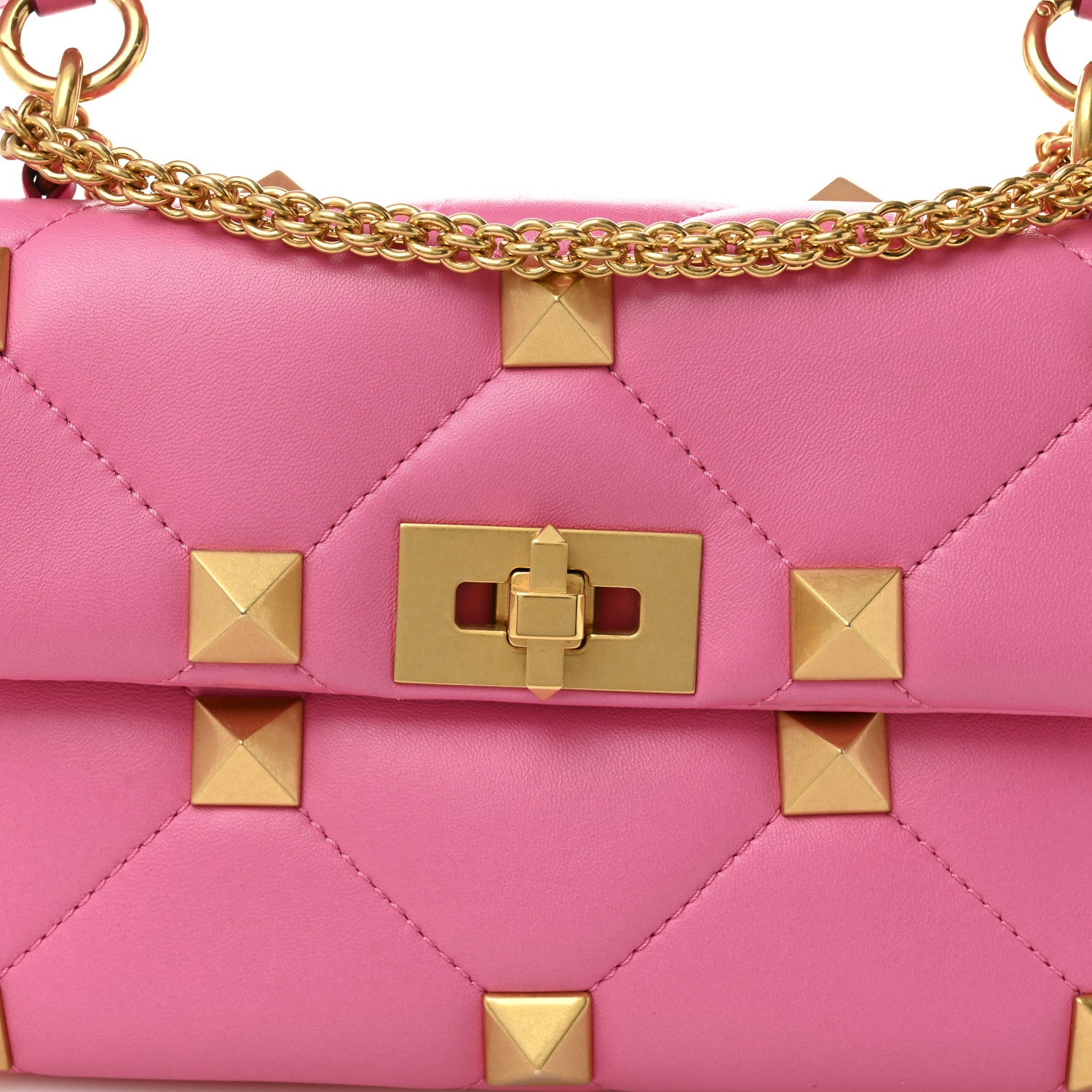 Valentino Garavani Nappa Medium Roman Stud Shoulder Bag Feminine Pink 7 of 12