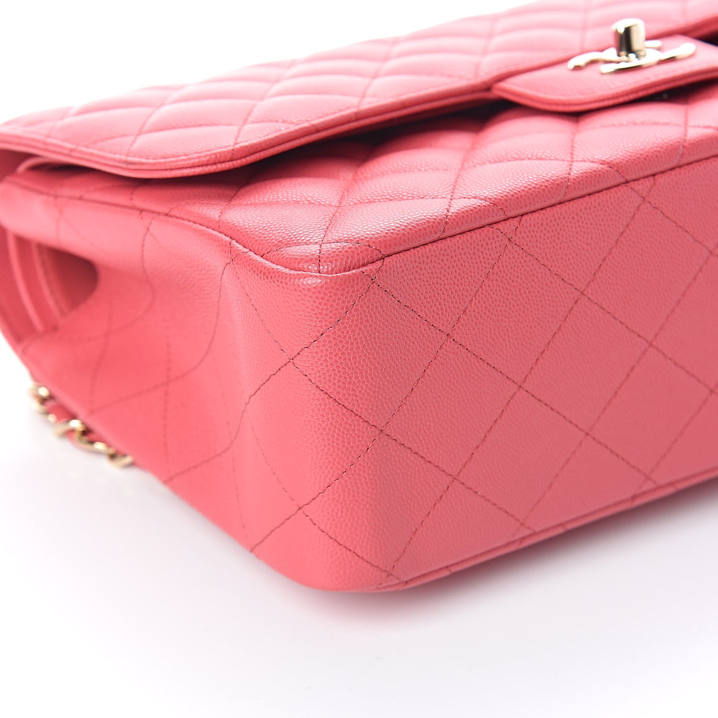 Caviar Quilted Jumbo Double Flap Dark Pink