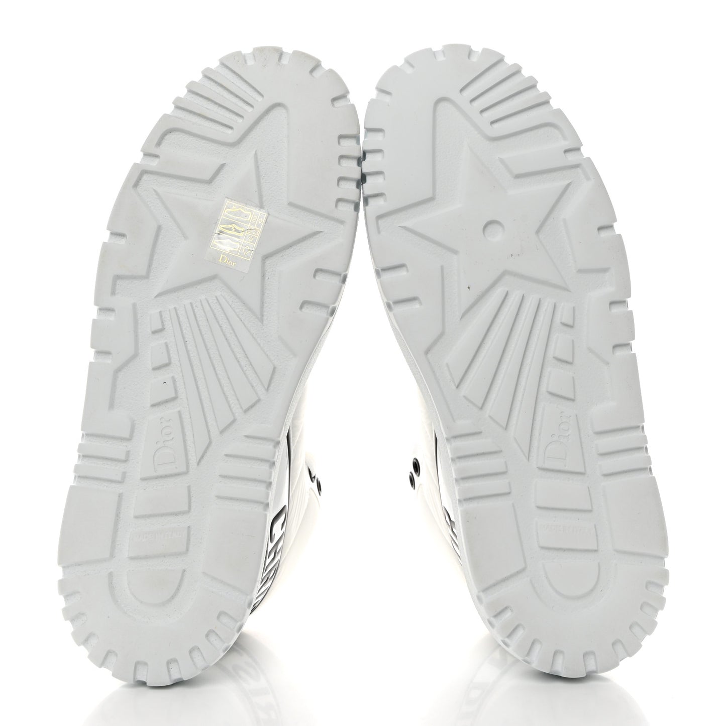 CHRISTIAN DIOR Nylon Fabric Womens D-Player High Top Sneakers 37 White Black