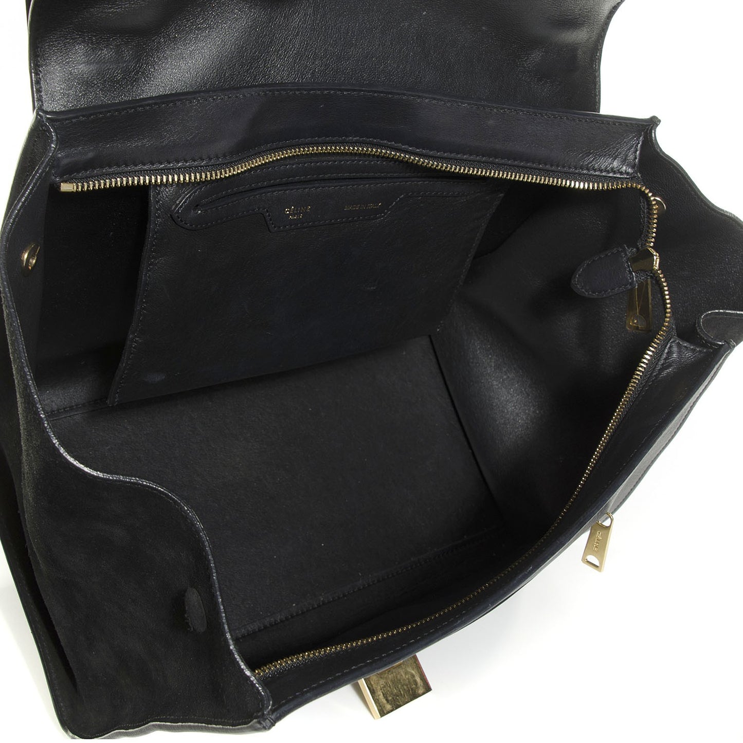 Crocodile Embossed Medium Trapeze Black