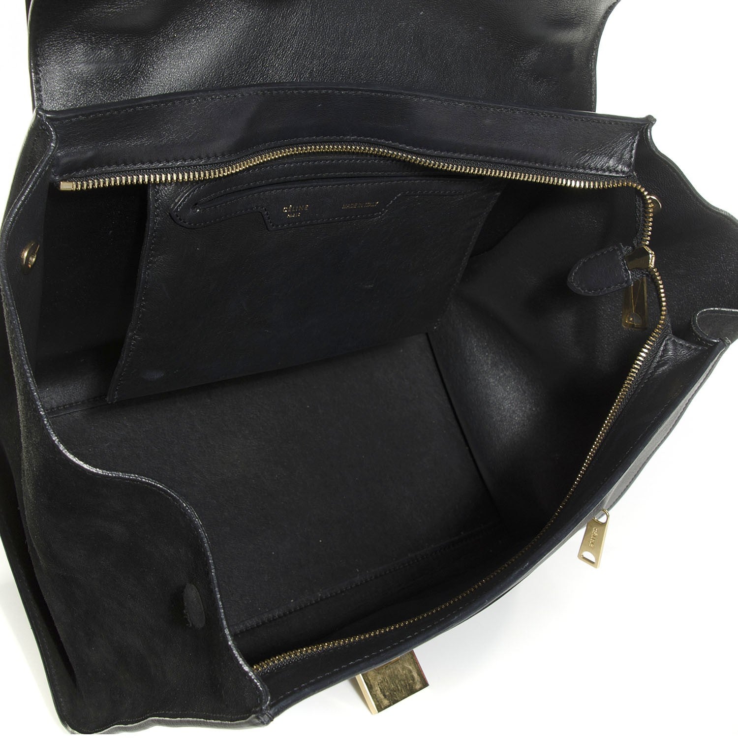 Celine Crocodile Embossed Medium Trapeze Black 5 of 9