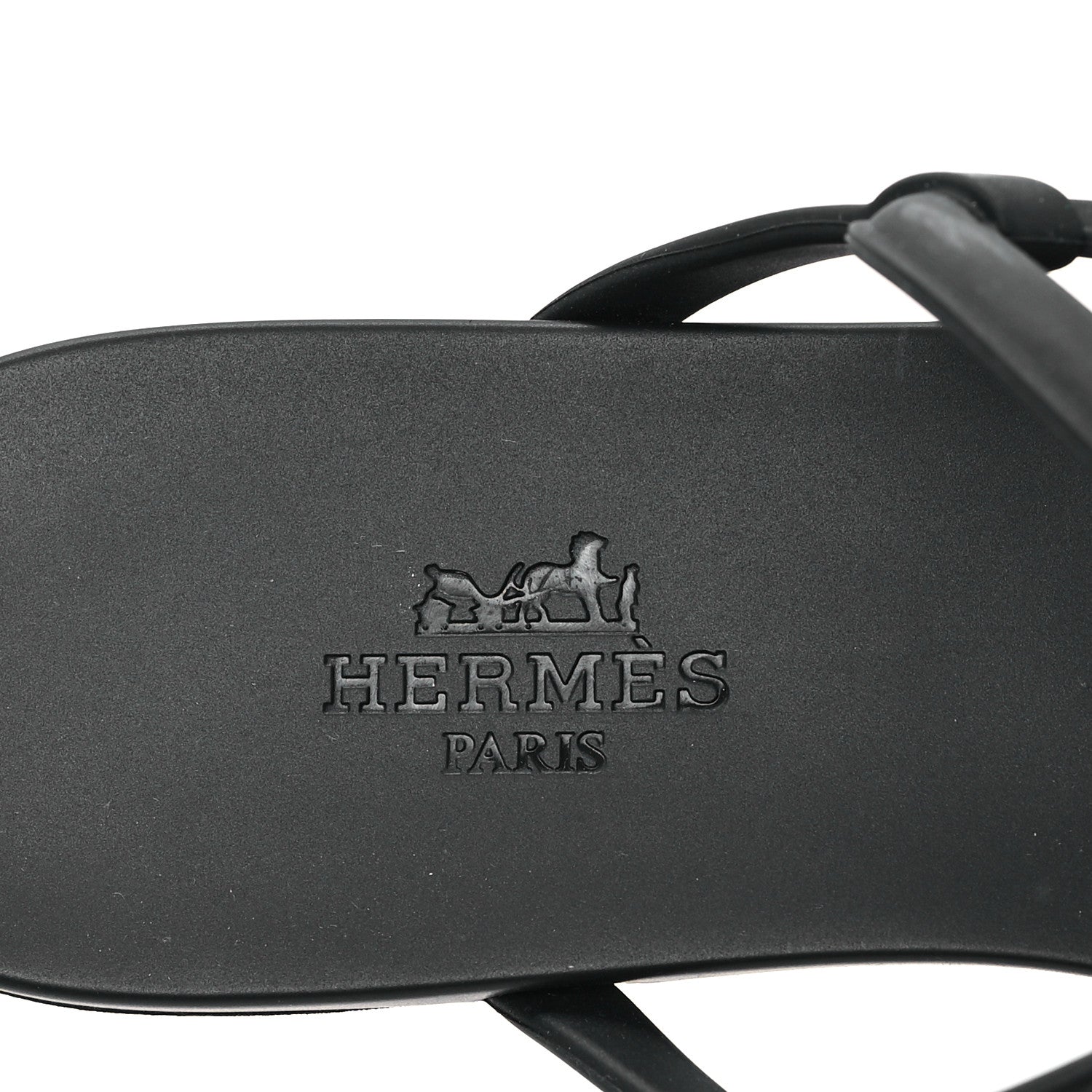 Hermes Rubber Womens Egerie Sandals 35 Black 9 of 10