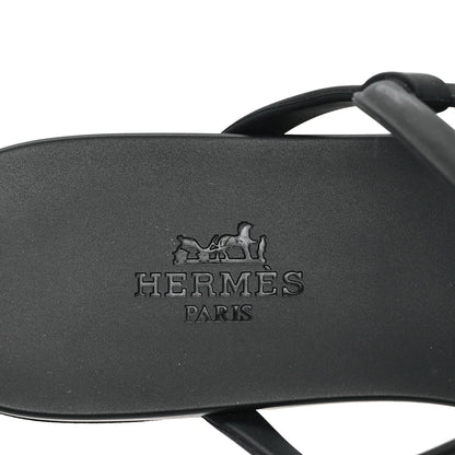 Hermes Rubber Womens Egerie Sandals 35 Black 9 of 10