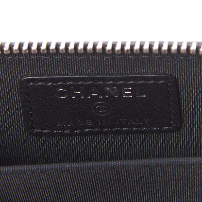 Chanel Lambskin Quilted Diamond CC Zip Around Coin Purse Black 10 of 11