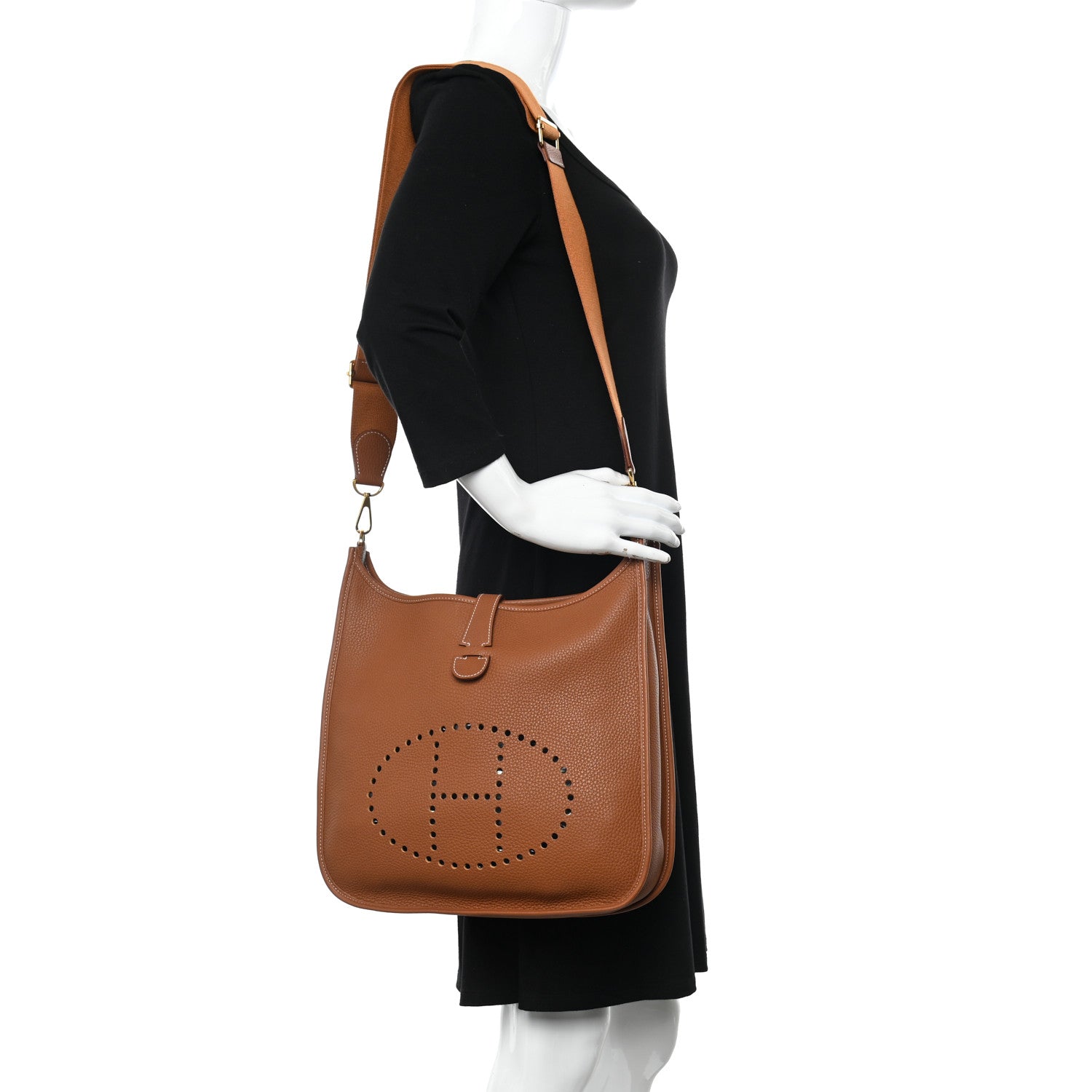 Hermes Taurillon Clemence Evelyne III GM Gold 2 of 10