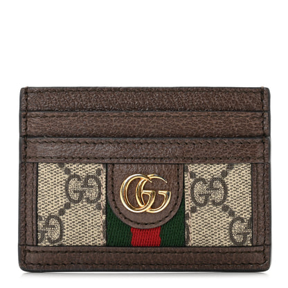 Gucci GG Supreme Monogram Ophidia Card Holder Brown 1 of 6