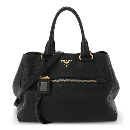 Prada Vitello Daino Shopping Satchel Black 1 of 15
