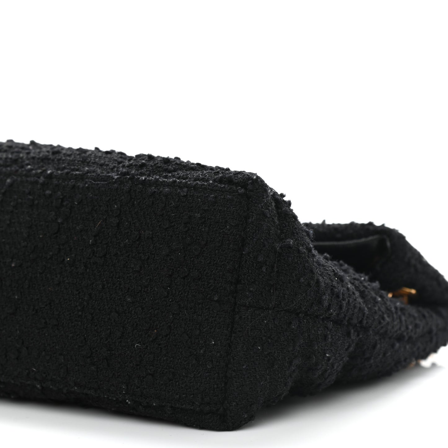 Boucle Tweed Quilted Small Loulou Puffer Monogram Chain Satchel Black