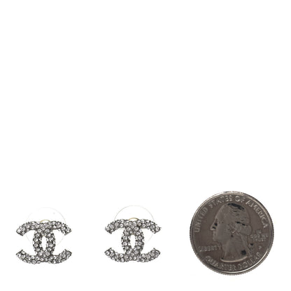 Chanel Crystal CC Earrings Silver 2 of 4