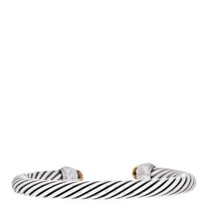 David Yurman Sterling Silver 14K Yellow Gold Citrine 7mm Cable Classics Bracelet 2 of 3