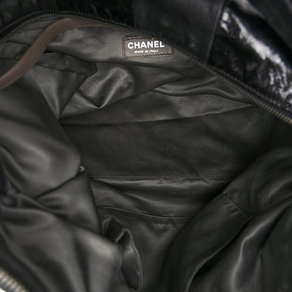 Chanel Lambskin Patent Calfskin Brooklyn Patchwork Hobo Black 5 of 11