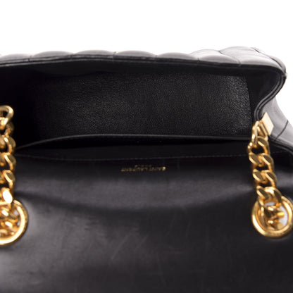 Saint Laurent Lambskin Matelasse Monogram Medium Vicky Chain Bag Black 5 of 10