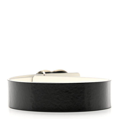 Chanel Patent Calfskin CC Reversible Belt 75 30 Black White 2 of 5
