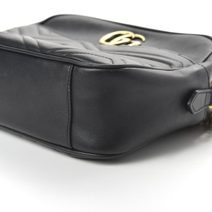 Gucci Calfskin Matelasse Medium GG Marmont Chain Shoulder Bag Black 7 of 10