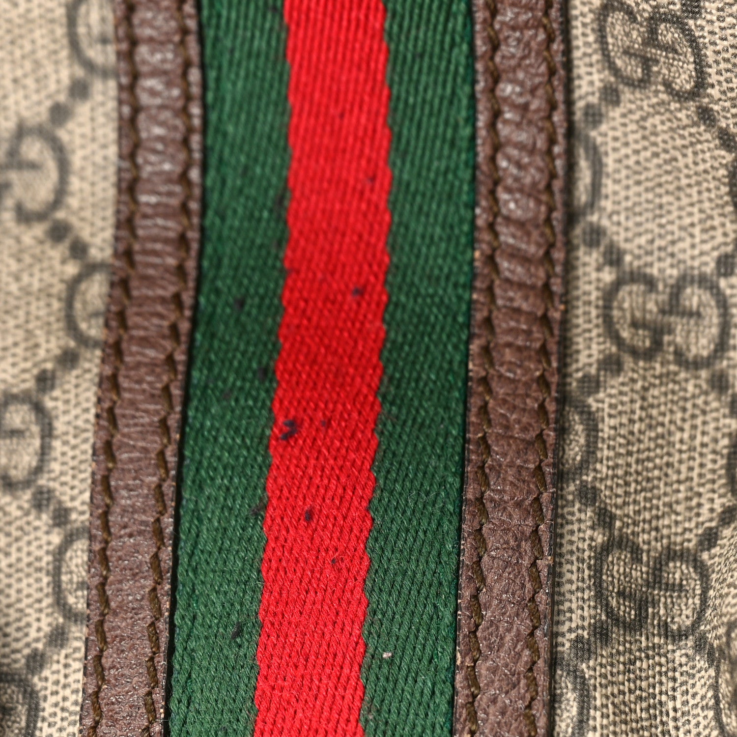 Gucci Soft GG Supreme Monogram Web Large Duffle Bag Beige New Acero Crop 13 of 30