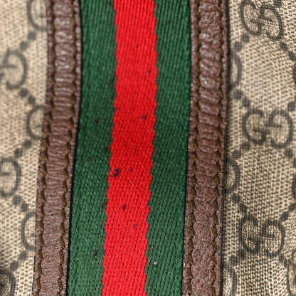 Gucci Soft GG Supreme Monogram Web Large Duffle Bag Beige New Acero Crop 13 of 30