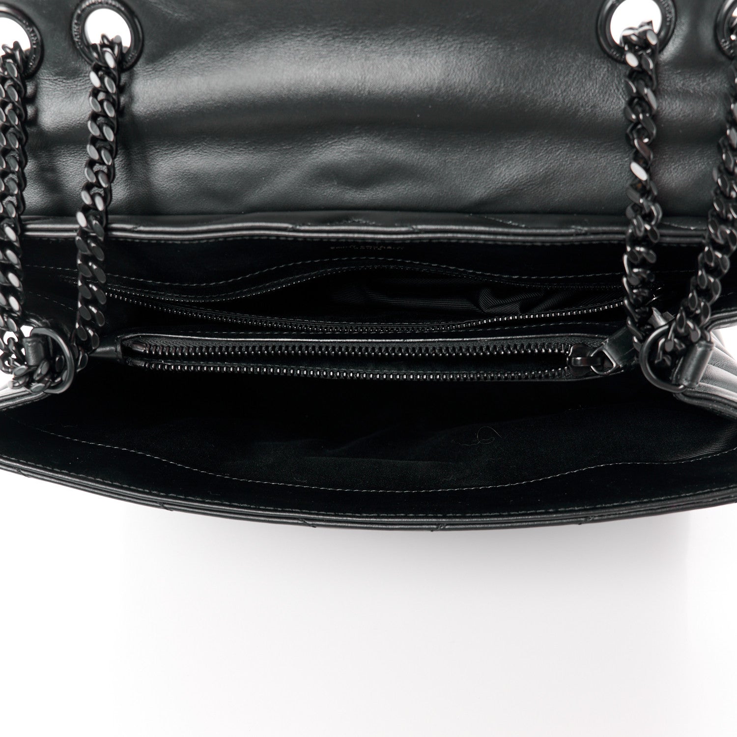 Saint Laurent Calfskin Y Quilted Monogram Monochrome Medium Loulou Chain Satchel Black 5 of 12