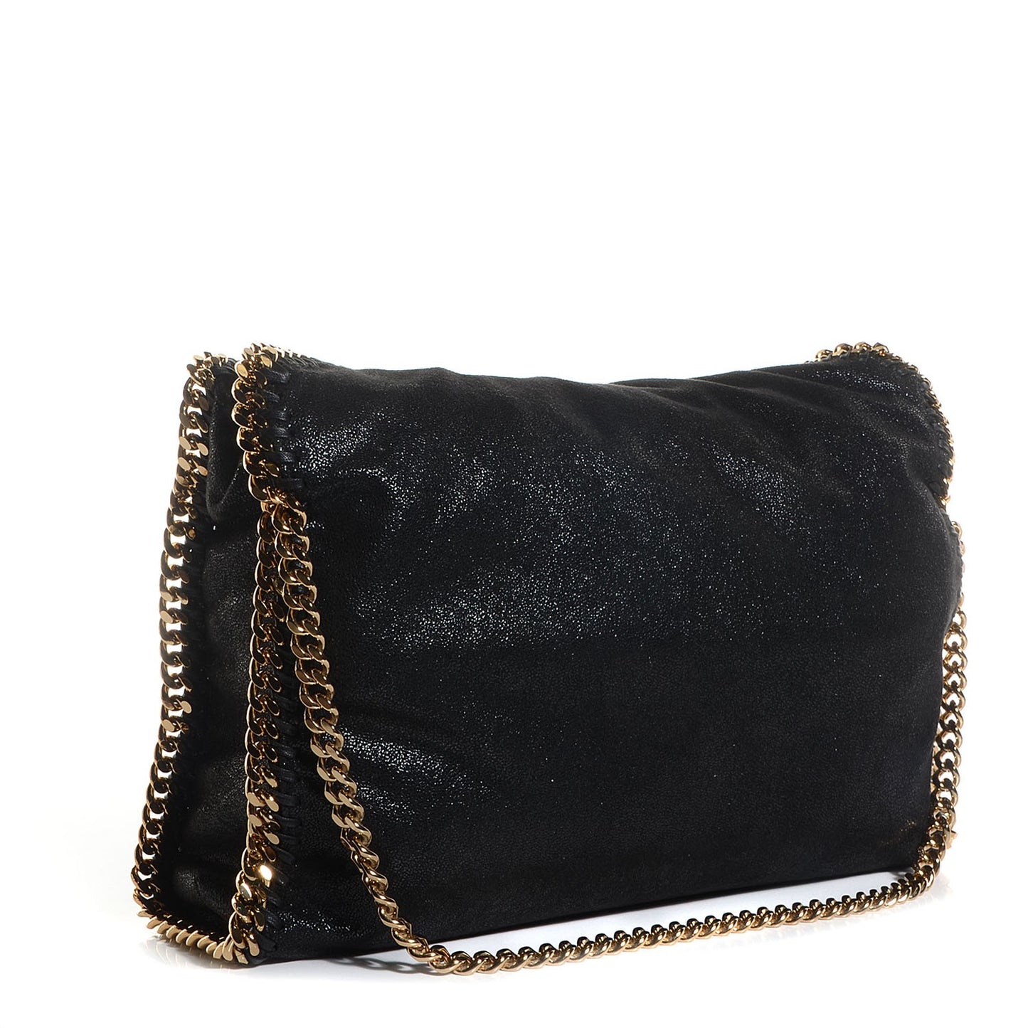 Shaggy Deer Small Falabella Fold Over Tote Black
