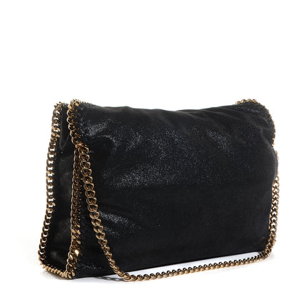 Stella McCartney Shaggy Deer Small Falabella Fold Over Tote Black 3 of 8