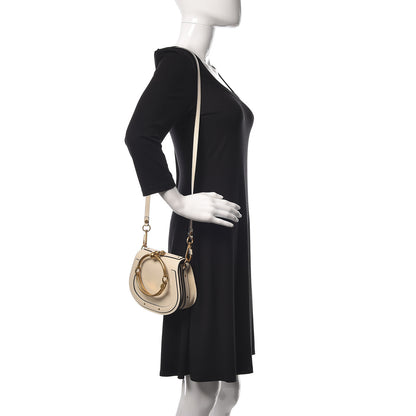 Chloe Calfskin Suede Small Nile Bracelet Bag Off White 2 of 9