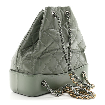 Chanel Aged Calfskin Quilted Small Gabrielle Backpack Green 2 of 9
