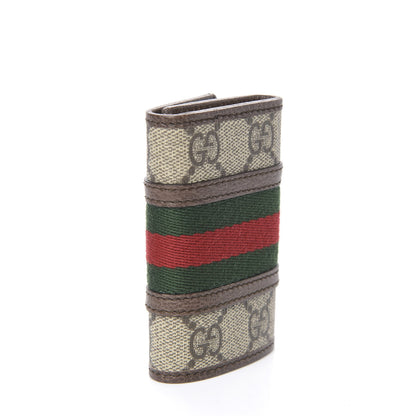 Gucci GG Supreme Monogram Web Ophidia 6 Key Holder Case Beige New Acero 2 of 7