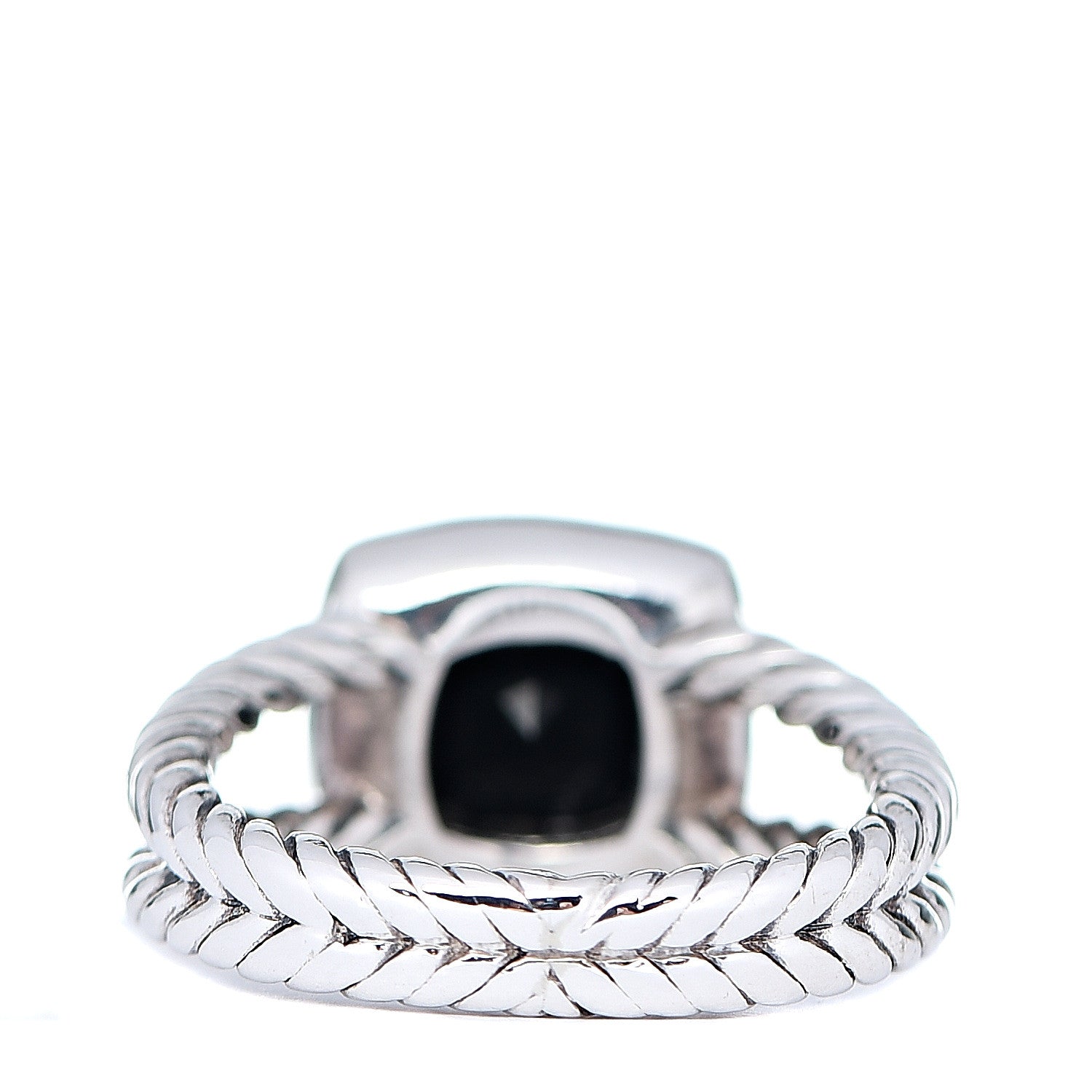 David Yurman Sterling Silver Diamond Black Onyx 7mm Petite Albion Ring 51 5.75 3 of 4