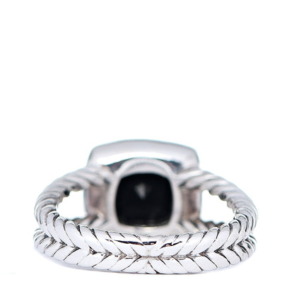David Yurman Sterling Silver Diamond Black Onyx 7mm Petite Albion Ring 51 5.75 3 of 4