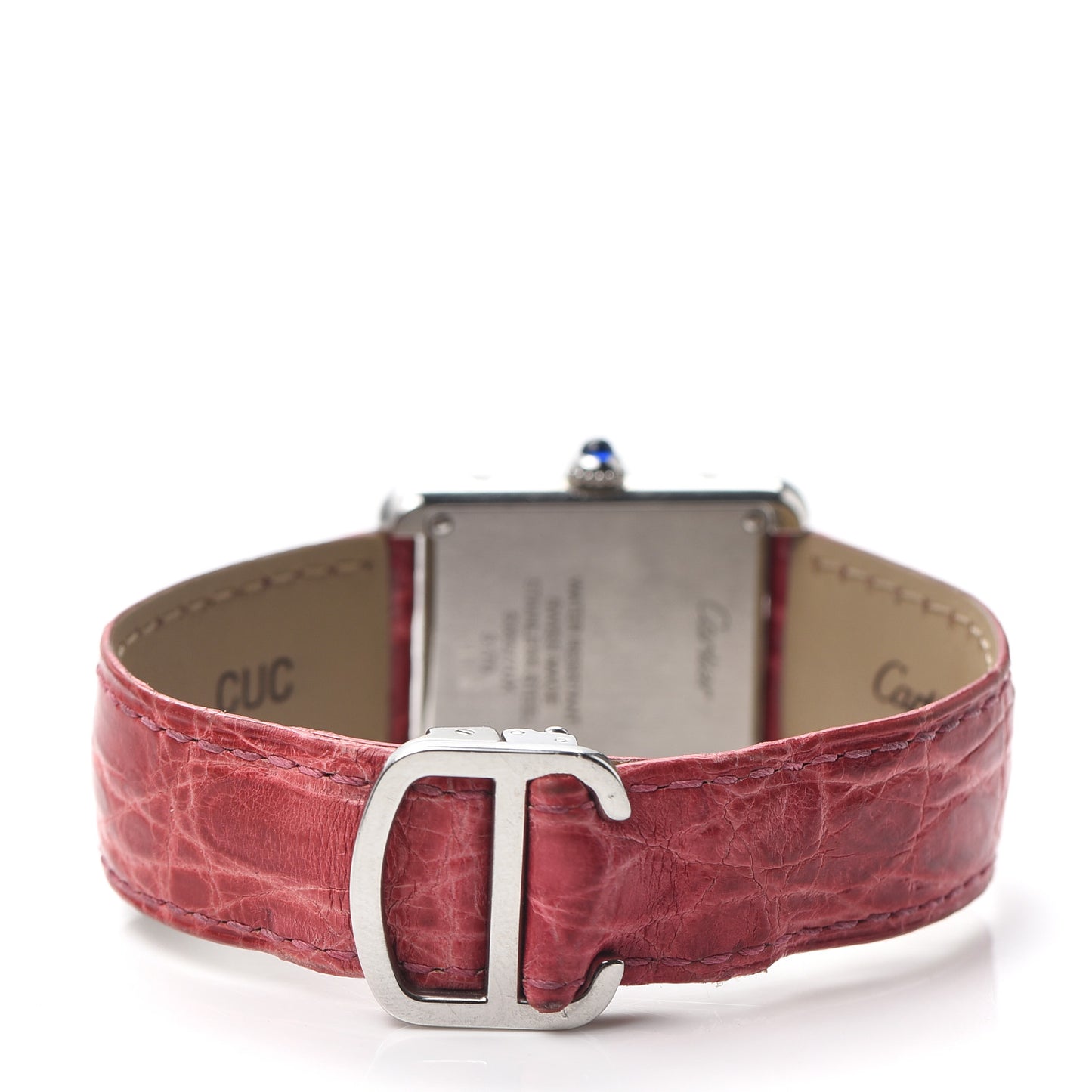 Stainless Steel Alligator 24mm Tank Solo Quartz Watch Red