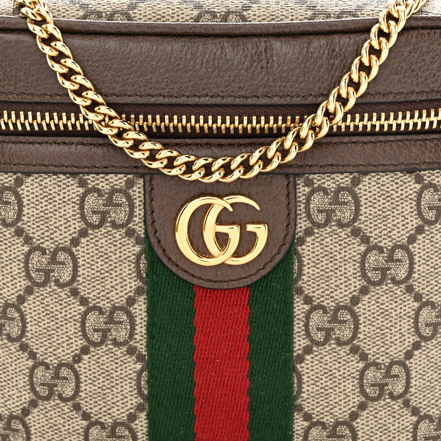 GG Supreme Monogram Web Ophidia Belt Bag 110 44 Dark Brown