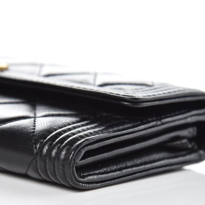 Chanel Lambskin Quilted Boy Flap Wallet Black 10 of 10