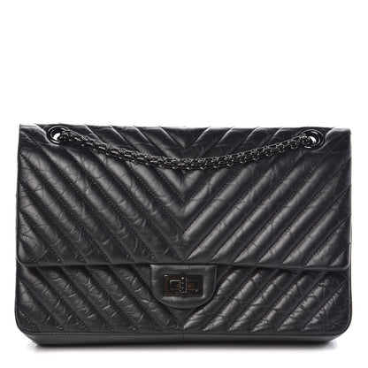 Chanel Aged Calfskin Chevron Quilted 2.55 Reissue 226 So Black 1 of 13