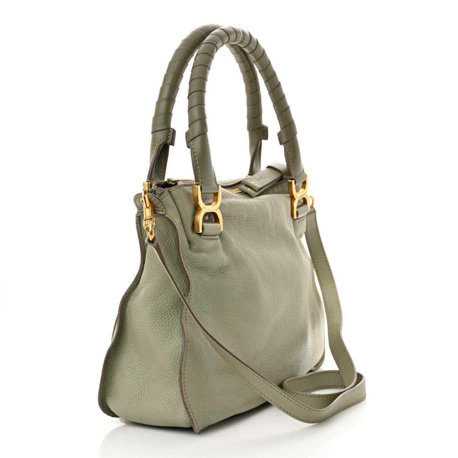 Chloe Calfskin Medium Marcie Satchel Baobab Green 3 of 13