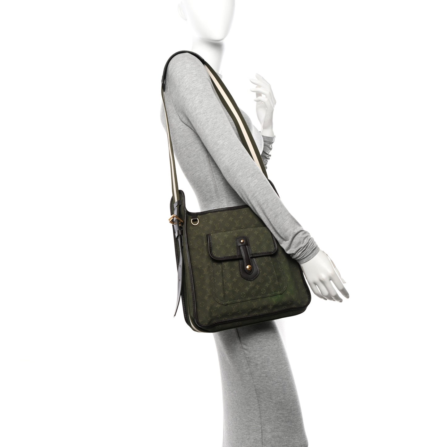 Mini Monogram Besace Mary Kate Kaki