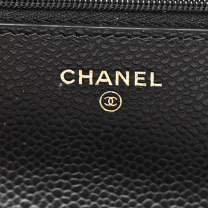 Chanel Caviar Quilted CC Turnlock Wallet On Chain WOC Black 6 of 12