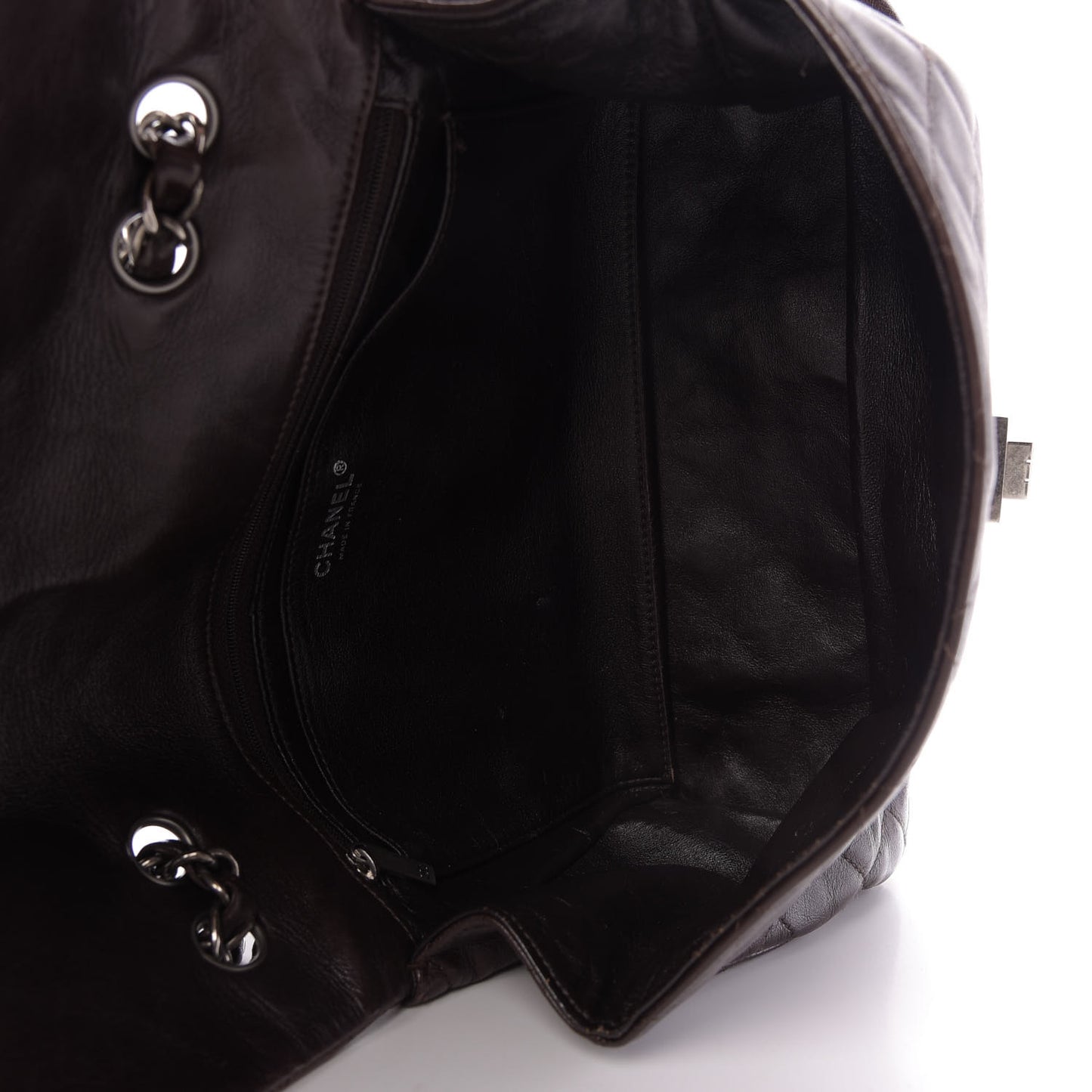 Washed Lambskin Quilted Jumbo Hybrid Reissue Flap Dark Brown