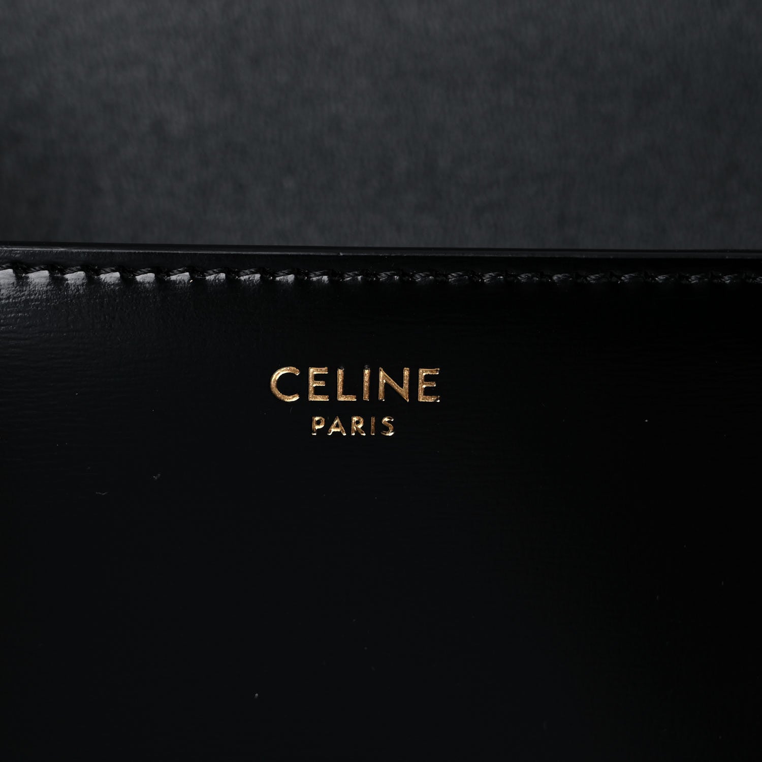 Celine Shiny Calfskin Cuir Triomphe Chain Shoulder Bag Black 6 of 12