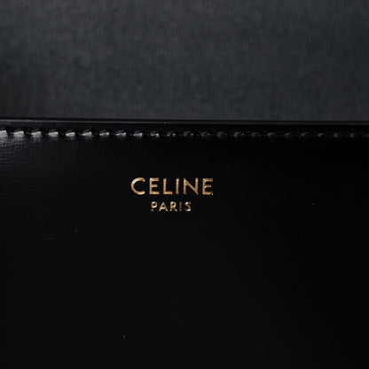 Celine Shiny Calfskin Cuir Triomphe Chain Shoulder Bag Black 6 of 12