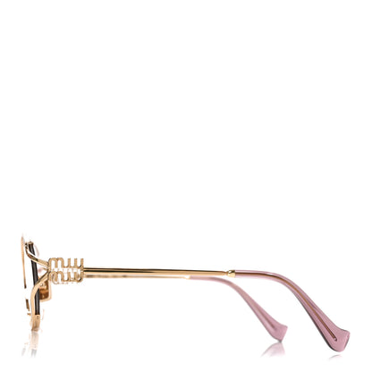 Miu Miu Metal Oval Sunglasses SMU52Y Gold 4 of 7