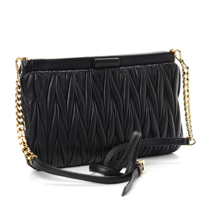 Miu Miu Nappa Matelasse Crossbody Clutch Black 3 of 10