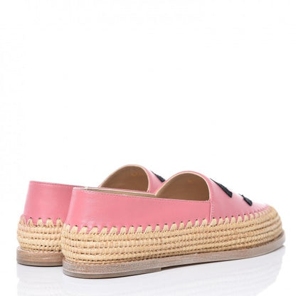Chanel Lambskin Grosgrain CC Espadrilles 35 Pink Black 4 of 10
